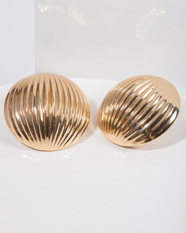 Colette by Colette Hayman Gold Textured Dome Stud Earrings