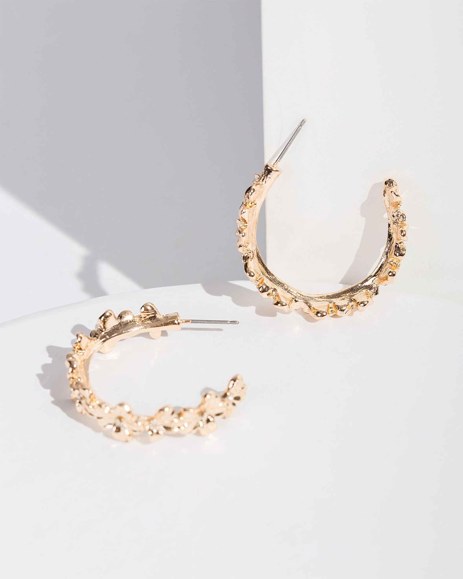 Textured hoop store earrings