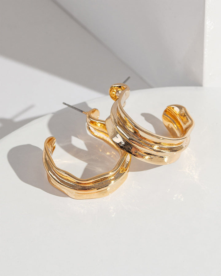 Colette by Colette Hayman Gold Textured Hoop Earrings