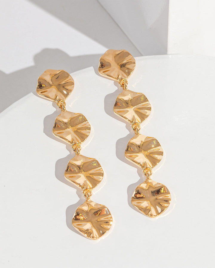 Colette by Colette Hayman Gold Textured Metal Drop Earrings