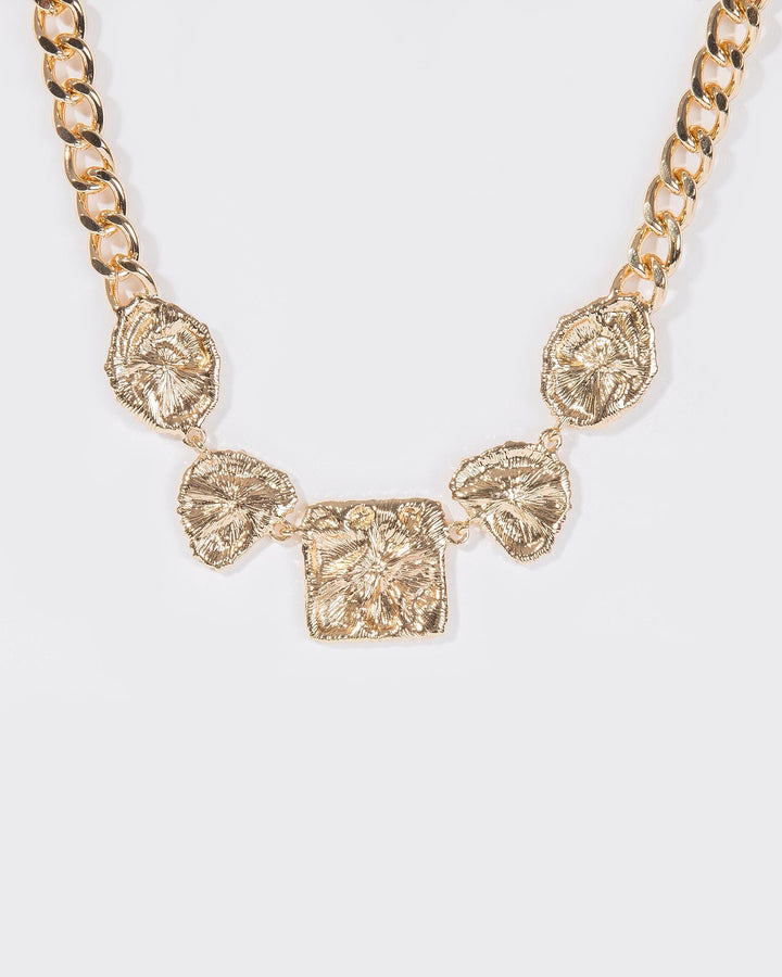 Colette by Colette Hayman Gold  Textured Metal Statement Necklace