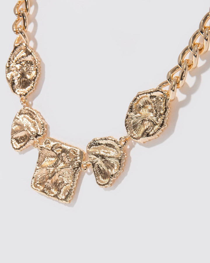 Colette by Colette Hayman Gold  Textured Metal Statement Necklace