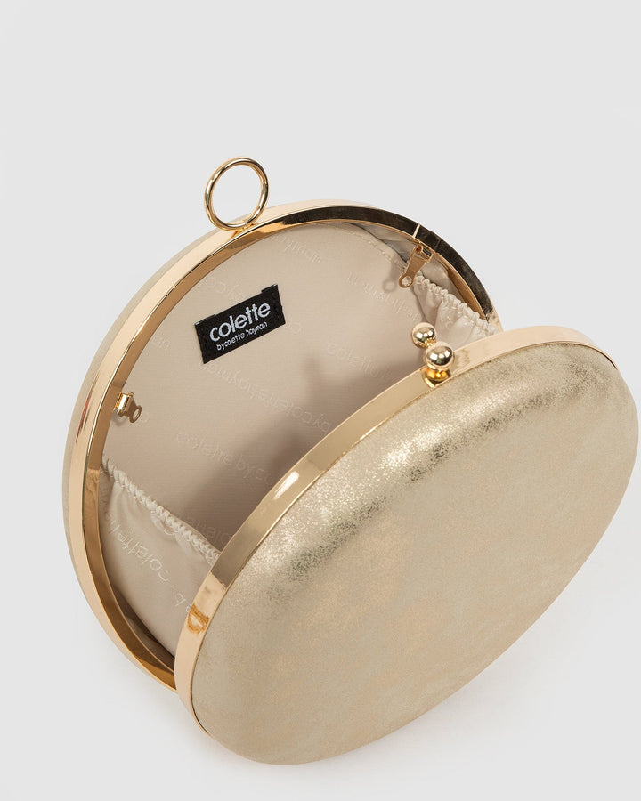 Colette by Colette Hayman Gold Yuki Round Clutch Bag