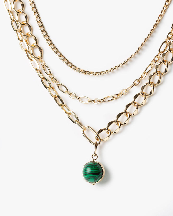 Colette by Colette Hayman Green Globe Pendant Layered Necklace