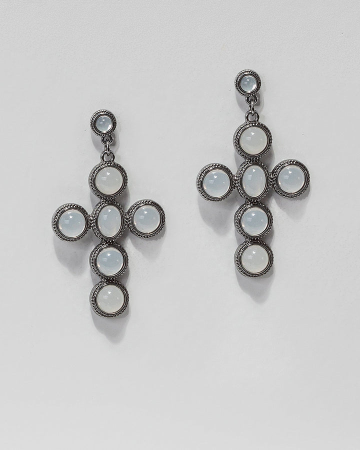 Colette by Colette Hayman Grey Pearlescent Cross Earrings