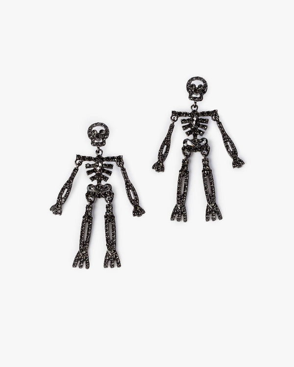 Colette by Colette Hayman Gunmetal Crystal Skeleton Drop Earrings