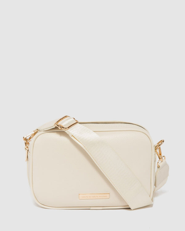 Colette by Colette Hayman Ivory Selina Webbing Strap Crossbody Bag