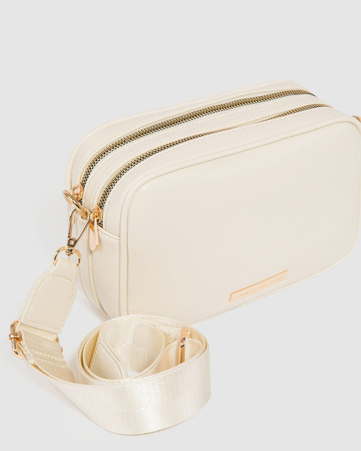 Colette by Colette Hayman Ivory Selina Webbing Strap Crossbody Bag