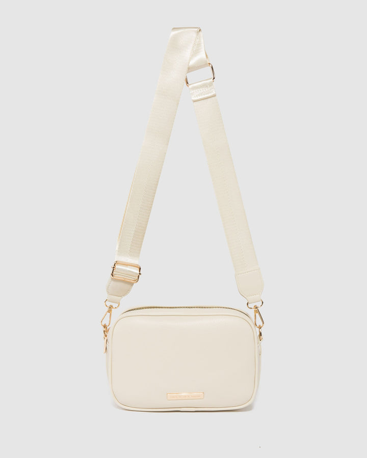 Colette by Colette Hayman Ivory Selina Webbing Strap Crossbody Bag