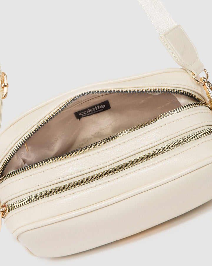 Colette by Colette Hayman Ivory Selina Webbing Strap Crossbody Bag