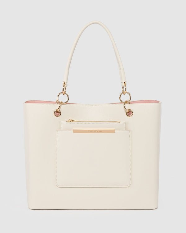 Colette by Colette Hayman Ivory Tia Large Pocket Tote Bag