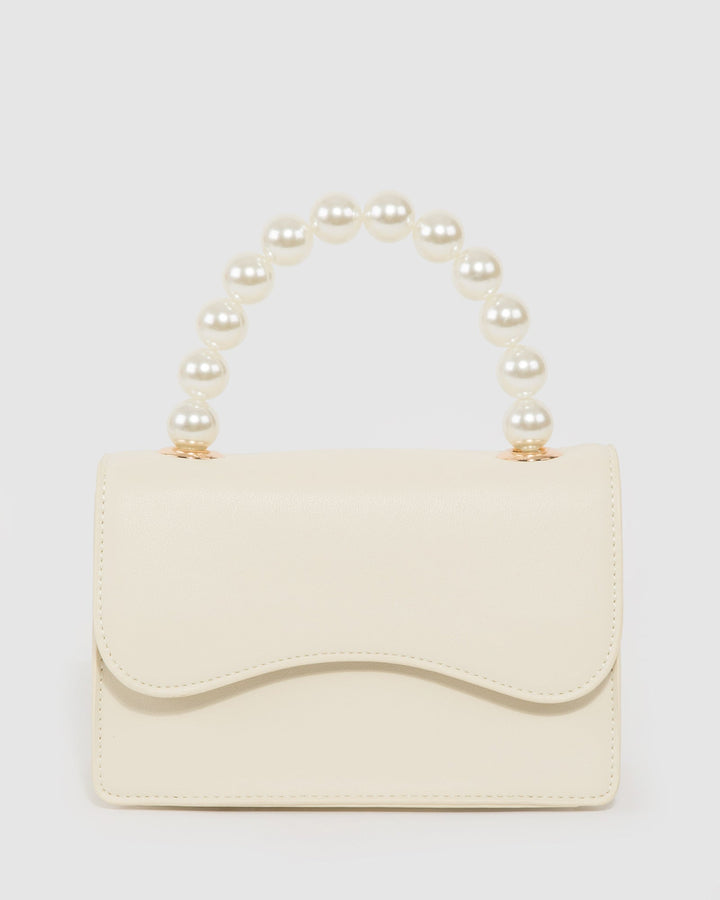 Colette by Colette Hayman Ivory Tia Pearl Top Handle Bag