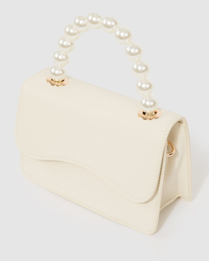 Colette by Colette Hayman Ivory Tia Pearl Top Handle Bag