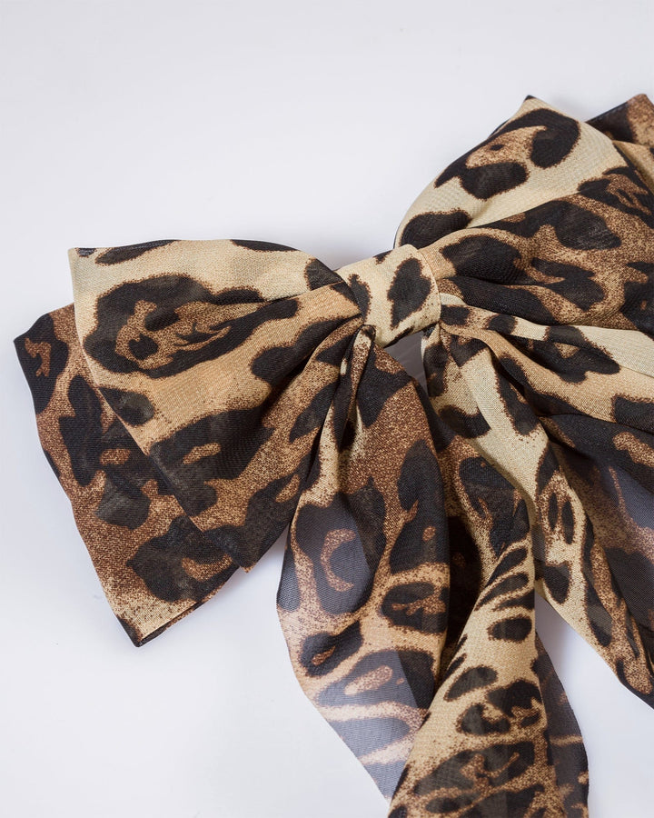 Colette by Colette Hayman Leopard Print Long Hair Bow