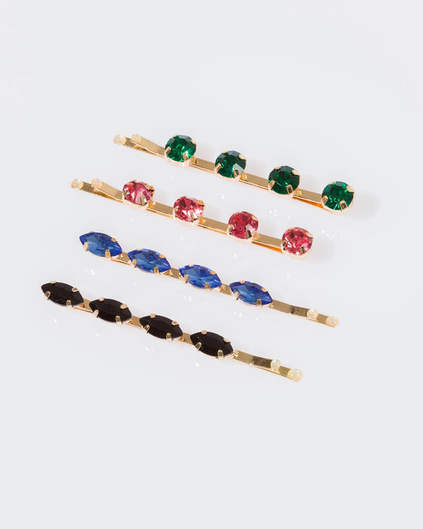 Colette by Colette Hayman Multi 4 Pack Crystal Hair Slide