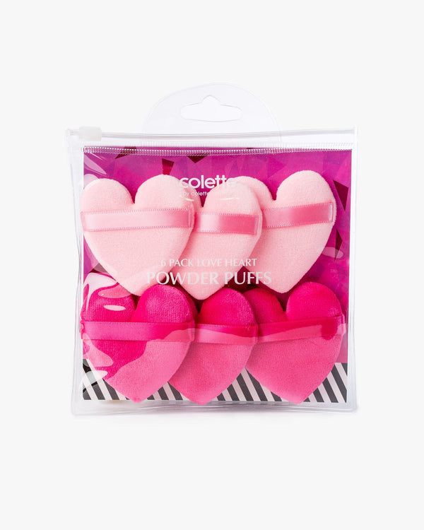 Colette by Colette Hayman Multi 6 Pack Love Heart Powder Puffs