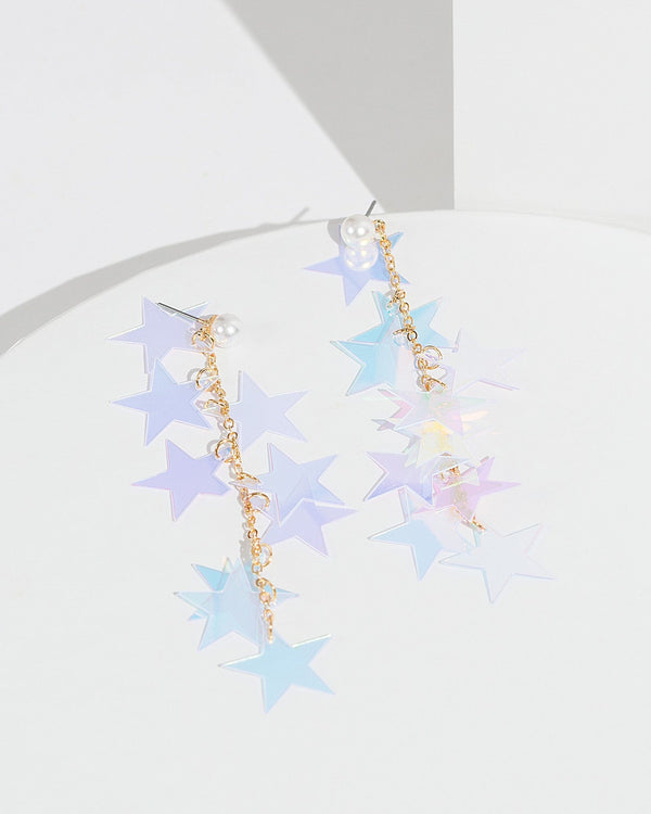 Colette by Colette Hayman Multi Colour Holographic Stars Earrings