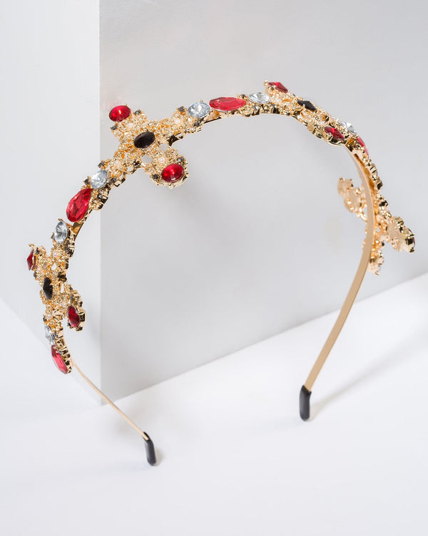 Colette by Colette Hayman Multi Crystal Cross Detail Headband