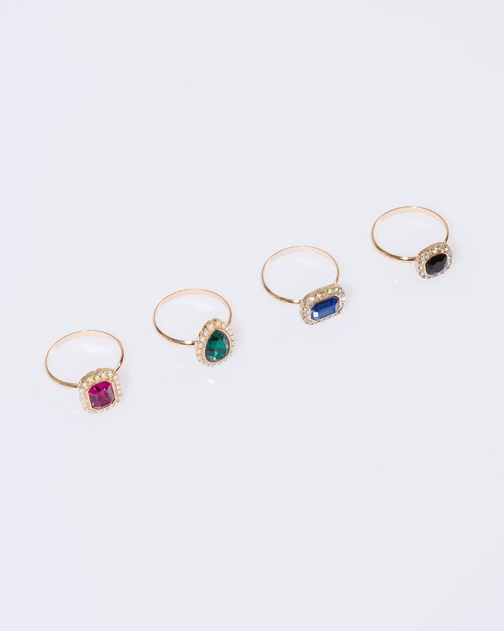 Colette by Colette Hayman Multi Crystal Ring Pack