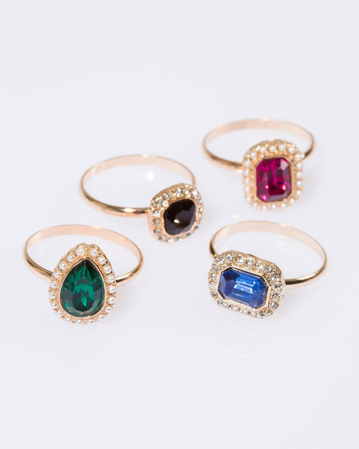 Colette by Colette Hayman Multi Crystal Ring Pack