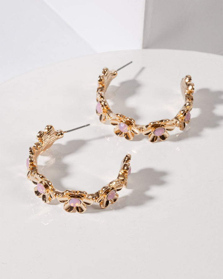 Colette by Colette Hayman Multi Small Flowers Hoop Earrings