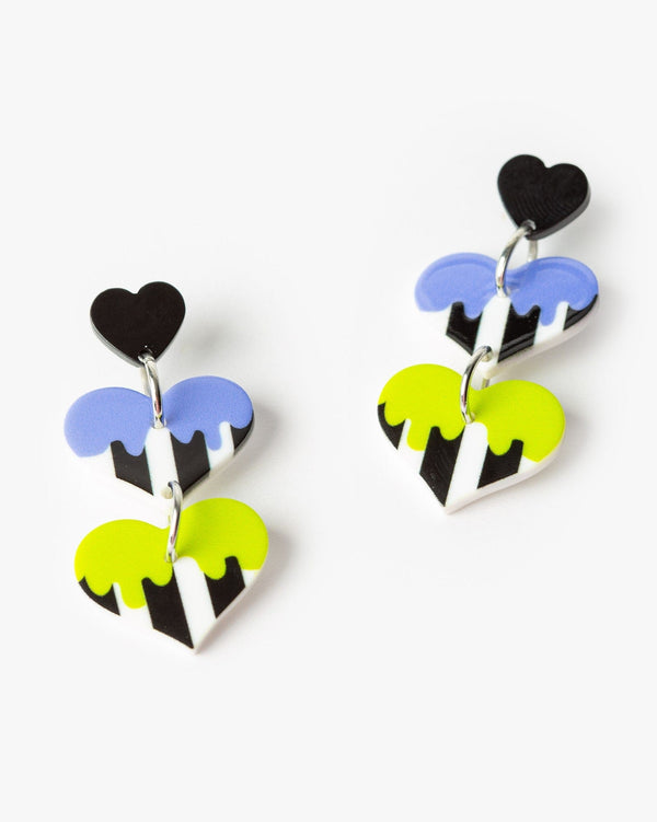 Colette by Colette Hayman Multi Stripe Love Heart Drop Earrings