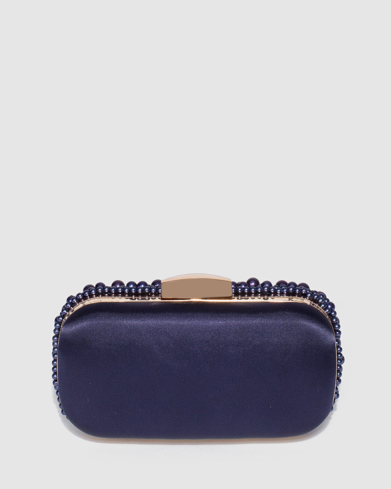 Navy blue beaded outlet clutch bag