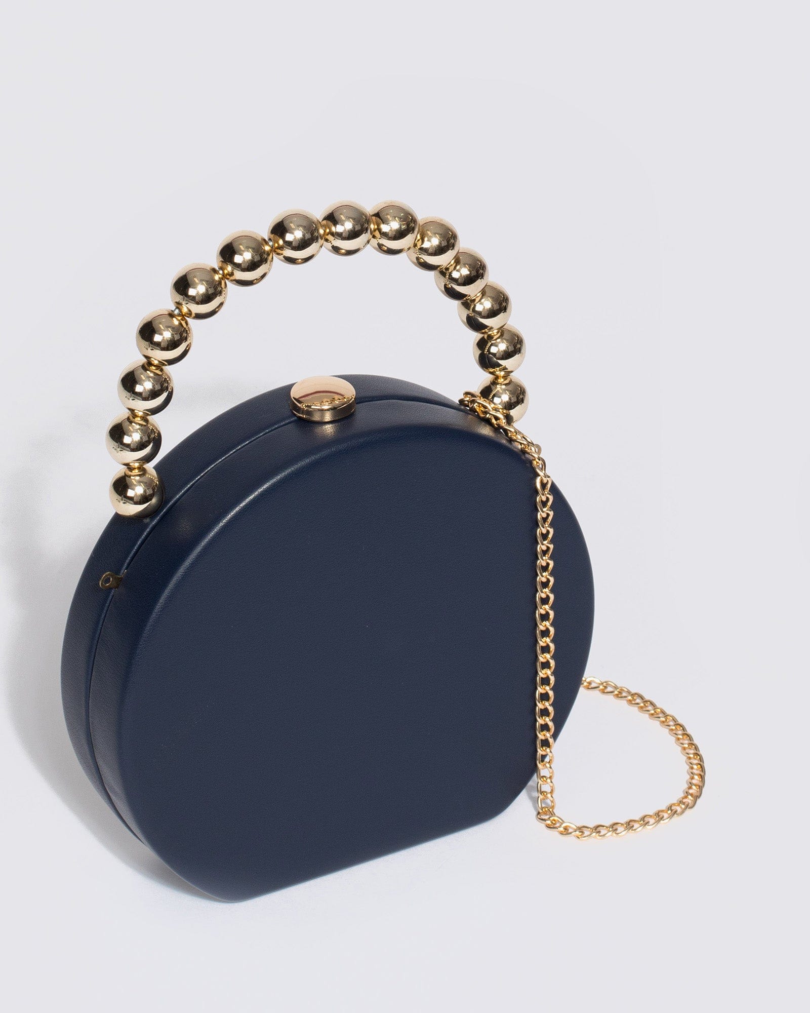 Navy evening bag with on sale strap