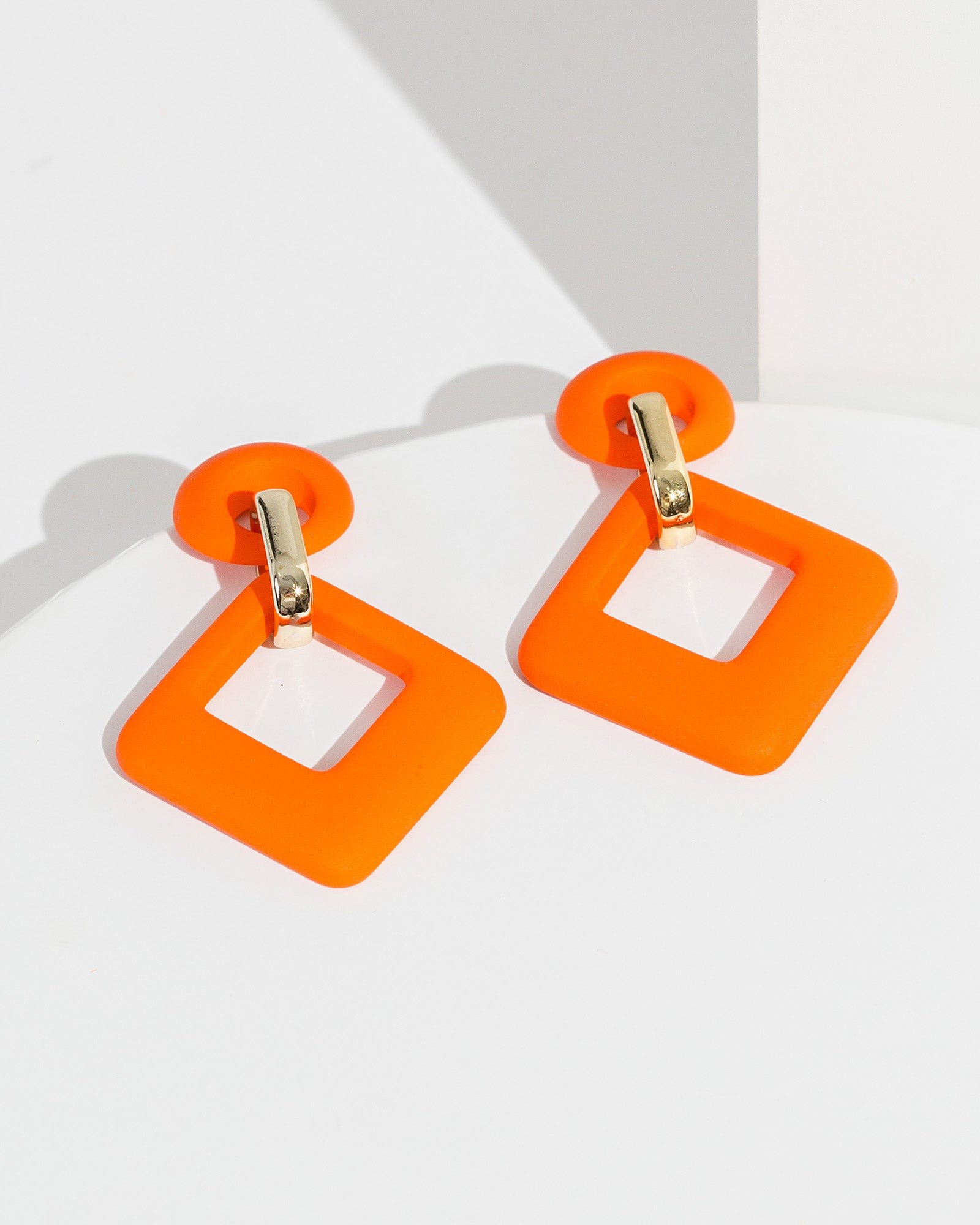 Orange diamond store earrings