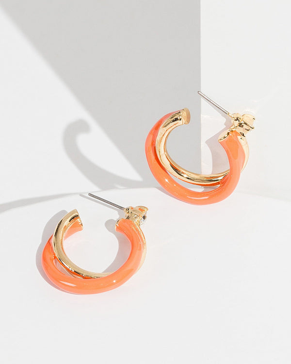Lovisa + Orange Frosted Flower Drop Earrings