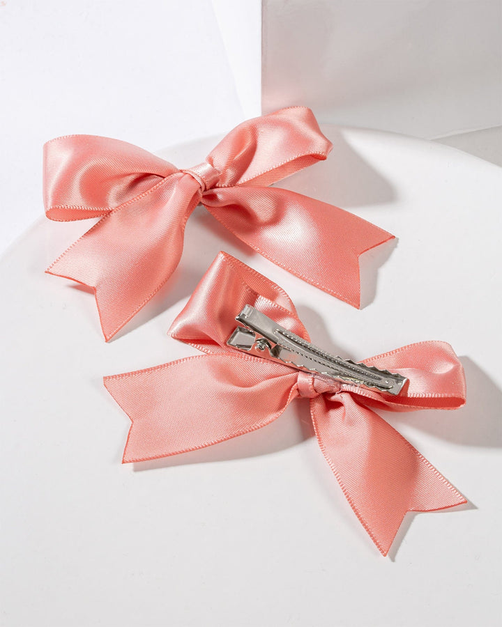 Colette by Colette Hayman Pink 2 Pack Small Plain Bow Hair Slides