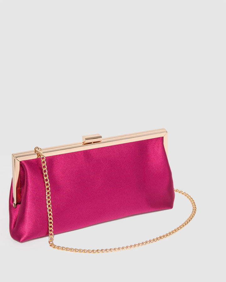 Colette by Colette Hayman Pink Arya Satin Clutch Bag