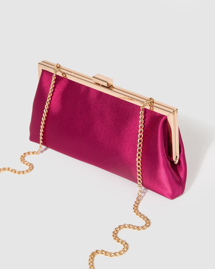 Colette by Colette Hayman Pink Arya Satin Clutch Bag