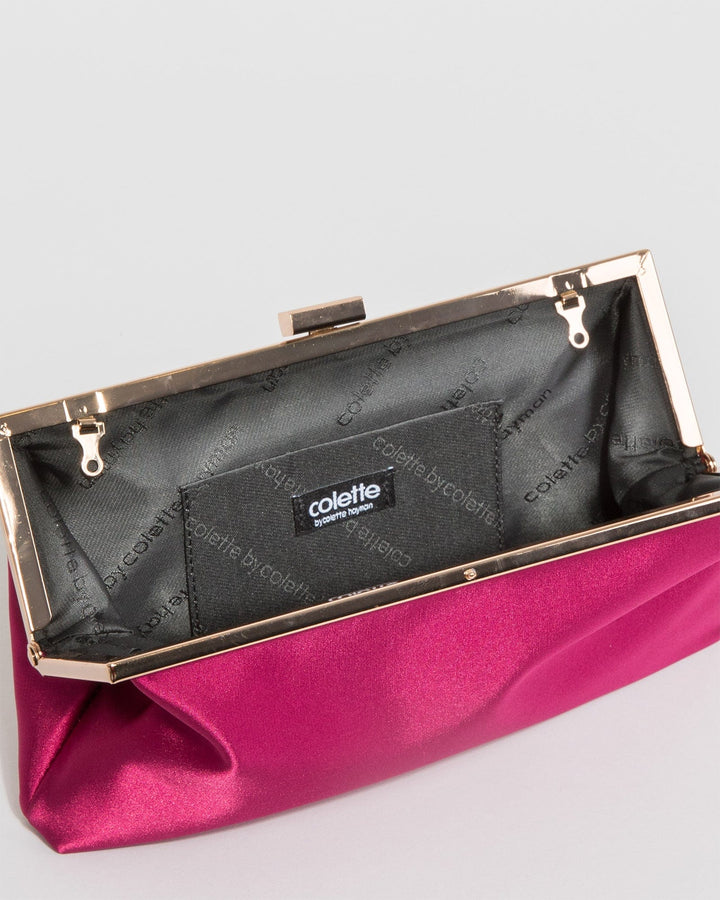 Colette by Colette Hayman Pink Arya Satin Clutch Bag