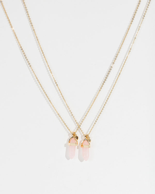 Colette by Colette Hayman Pink BFF Crystal Necklace Pack