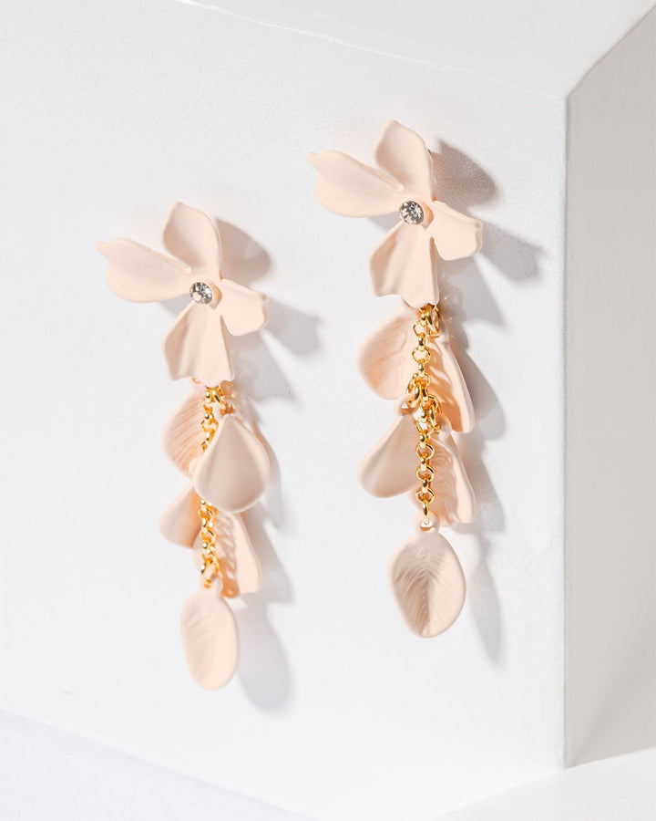 Colette by Colette Hayman Pink Flower Drop Petals Earrings