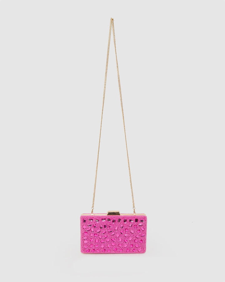 Colette by Colette Hayman Pink Lienke Beaded Clutch Bag