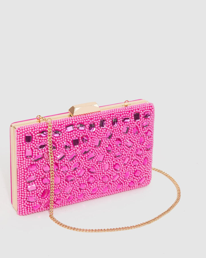 Colette by Colette Hayman Pink Lienke Beaded Clutch Bag