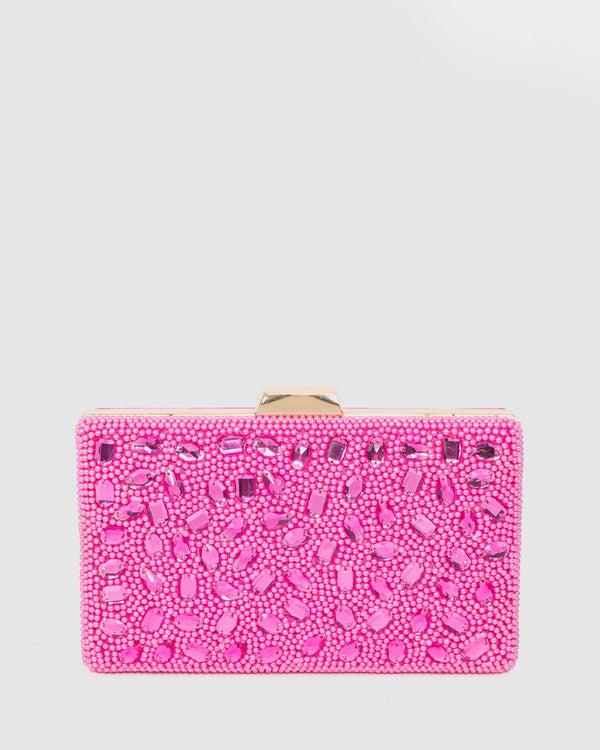 Colette by Colette Hayman Pink Lienke Beaded Clutch Bag