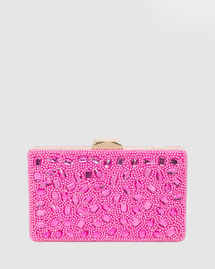 Colette by Colette Hayman Pink Lienke Beaded Clutch Bag