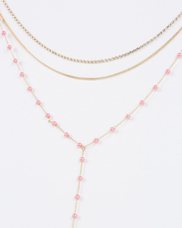 Colette by Colette Hayman Pink Pearl And Metal Necklace Pack