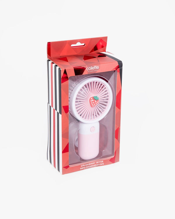 Colette by Colette Hayman Pink Strawberry Detail Mini Handheld Fan