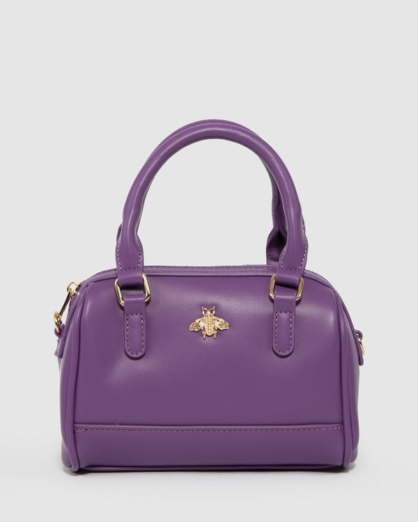 Colette by Colette Hayman Purple Ami Bee Mini Bowler Bag