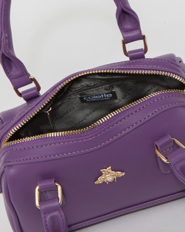 Colette by Colette Hayman Purple Ami Bee Mini Bowler Bag