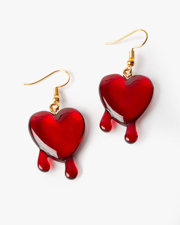 Colette by Colette Hayman Red Blood Drop Heart Earrings