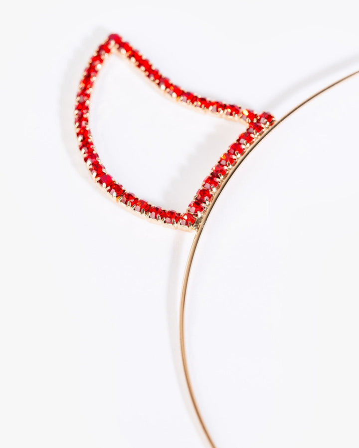 Colette by Colette Hayman Red Crystal Devil Horn Headband