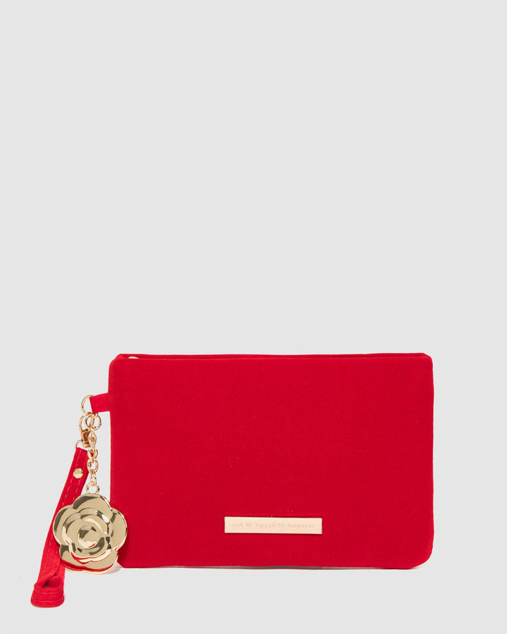 Colette by Colette Hayman Red Emery Rose Clutch Bag