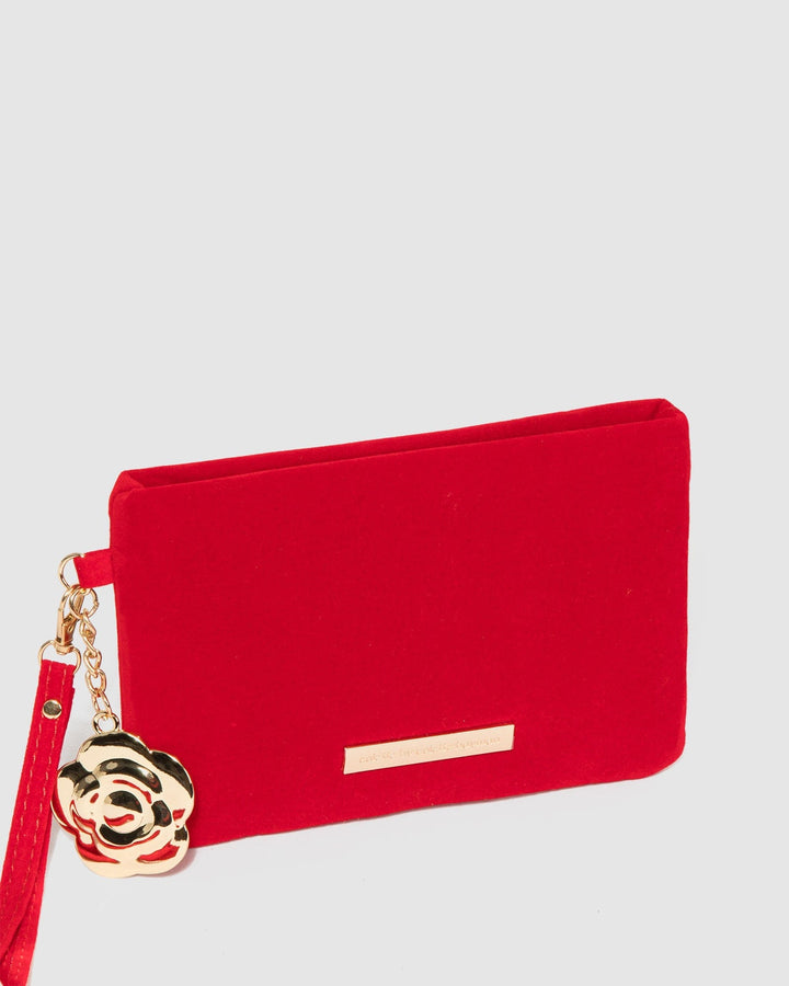 Colette by Colette Hayman Red Emery Rose Clutch Bag