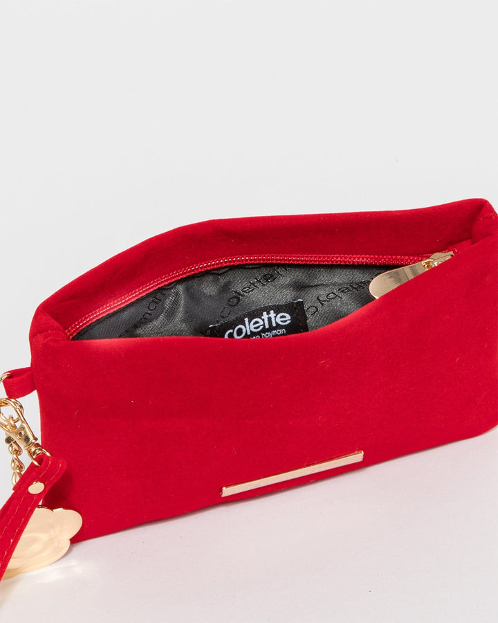 Colette by Colette Hayman Red Emery Rose Clutch Bag