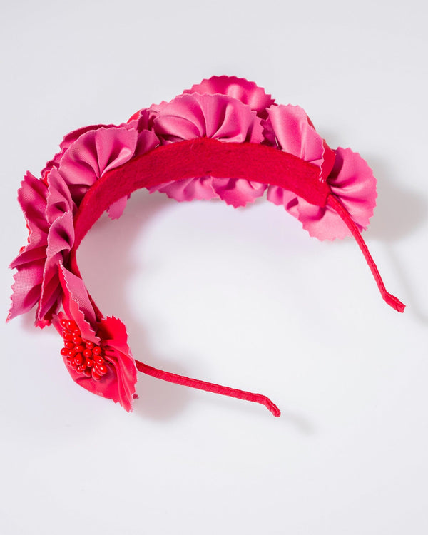 Colette by Colette Hayman Red Multi Flower Beaded Detail Fascinator